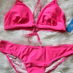 NWT CUPSHE Women's XL Pink Two Piece Swim Suit